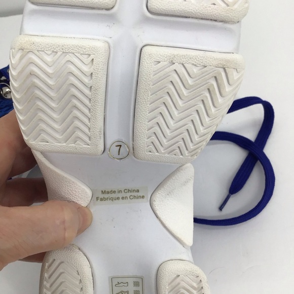 Jeffrey Campbell Hotspot Blue Oversized Dad Sneakers Platform NWOT Size 7 - Picture 2 of 9